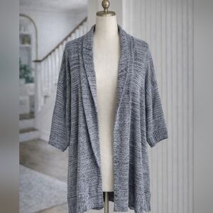 Tommy Hilfiger Cotton Knit Grey Long Oversized Chunky Cardigan Medium Large